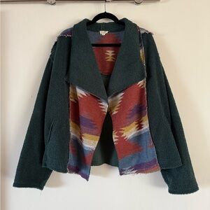 POL Boucle Jacket with Southwest Pattern